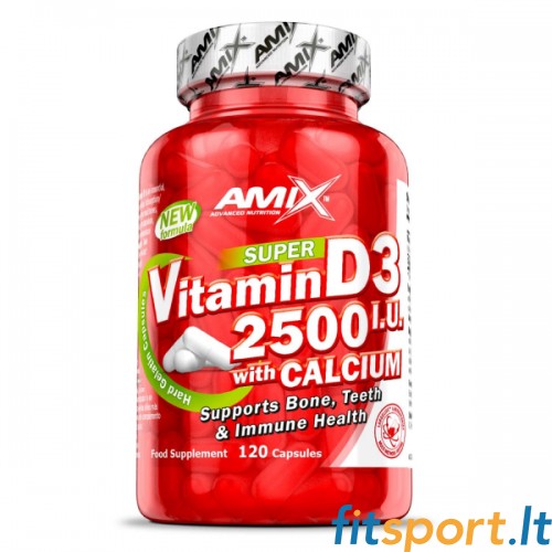 Amix Nutrition D3 vitamīns ar kalciju 120 kaps. 